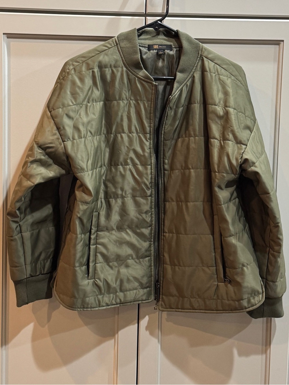 Frye Olive Green Quilted Bomber Jacket